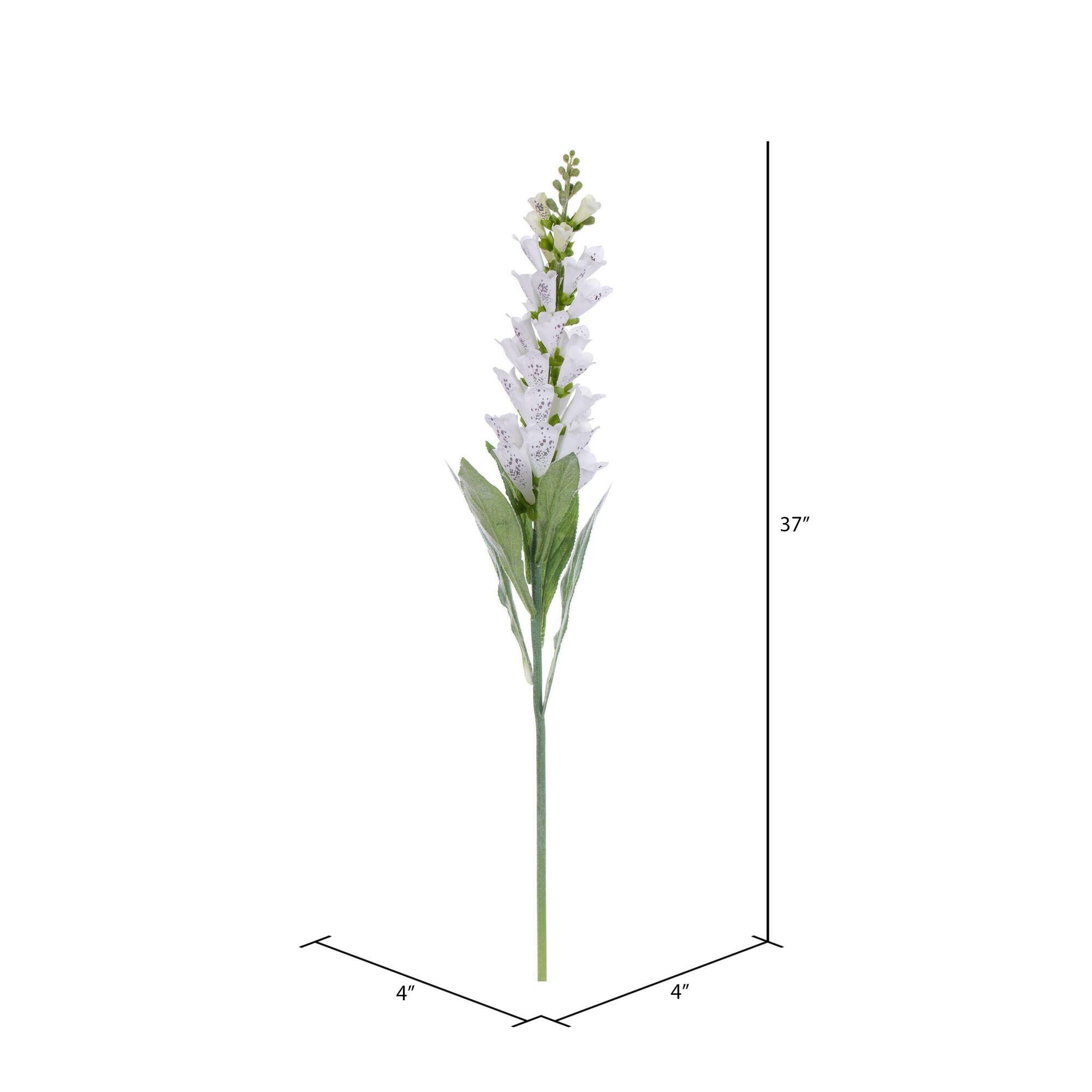 37" White Artificial White Foxglove Stem